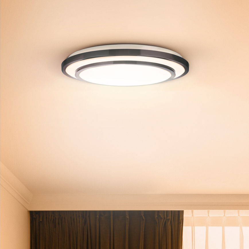 Brilagi - Dimbare LED plafondlamp LUCIANO LED/48W/230V 3000-6500K ø 39 cm zwart + afstandsbediening