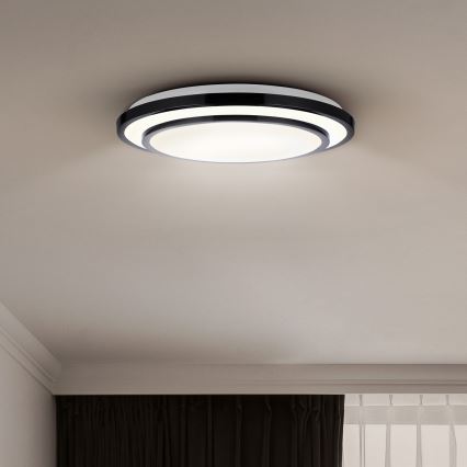 Brilagi - Dimbare LED plafondlamp LUCIANO LED/48W/230V 3000-6500K ø 39 cm zwart + afstandsbediening