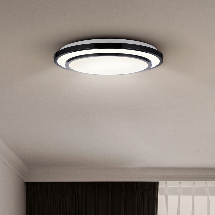 Brilagi - Dimbare LED plafondlamp LUCIANO LED/48W/230V 3000-6500K ø 39 cm zwart + afstandsbediening
