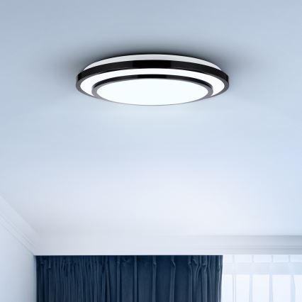 Brilagi - Dimbare LED plafondlamp LUCIANO LED/48W/230V 3000-6500K ø 39 cm zwart + afstandsbediening