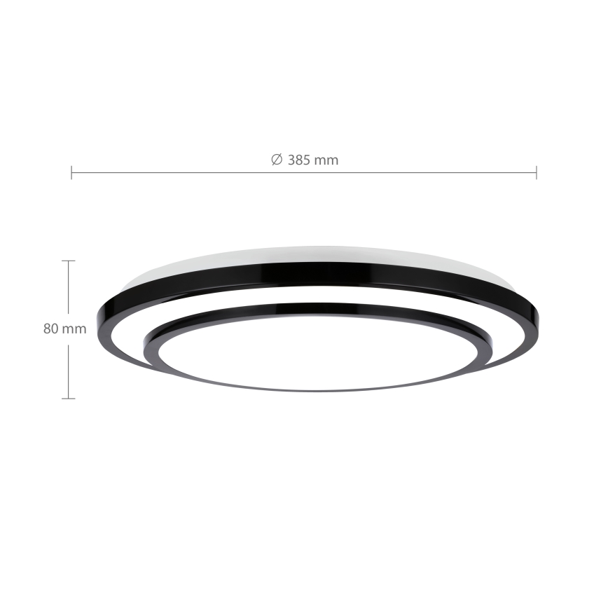 Brilagi - Dimbare LED plafondlamp LUCIANO LED/48W/230V 3000-6500K ø 39 cm zwart + afstandsbediening