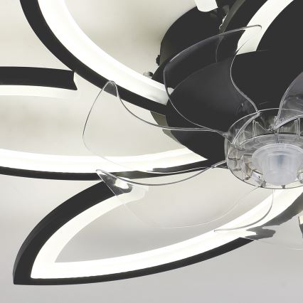 Brilagi - LED Dimbare plafondlamp met ventilator LED/50W/230V 3000-6500K zwart + afstandsbediening