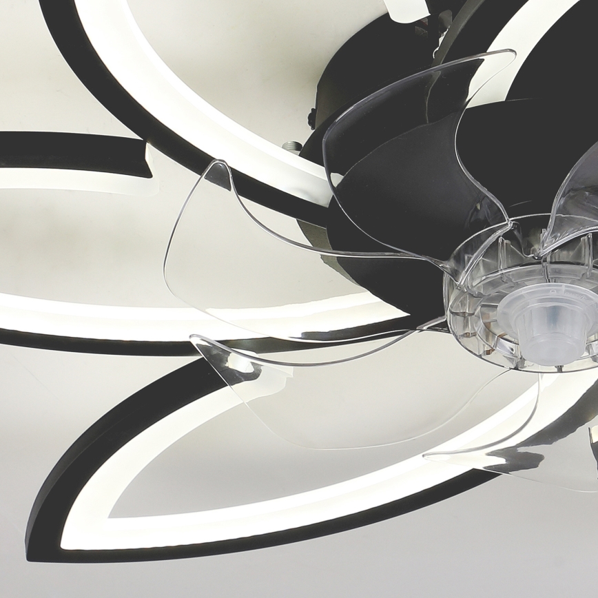 Brilagi - LED Dimbare plafondlamp met ventilator LED/50W/230V 3000-6500K zwart + afstandsbediening