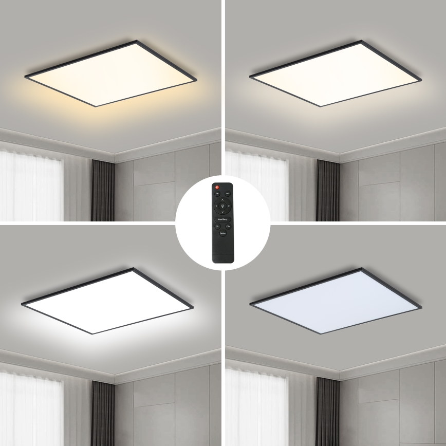 Brilagi - Dimbare LED Plafondlamp SLIMFRAME LED/58W/230V 60x60 cm 3000-6000K zwart + afstandsbediening