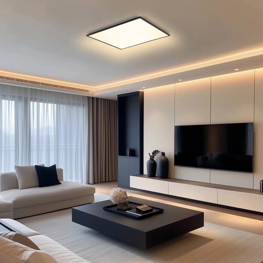 Brilagi - Dimbare LED Plafondlamp SLIMFRAME LED/58W/230V 60x60 cm 3000-6000K zwart + afstandsbediening