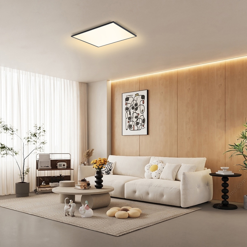 Brilagi - Dimbare LED Plafondlamp SLIMFRAME LED/58W/230V 60x60 cm 3000-6000K zwart + afstandsbediening