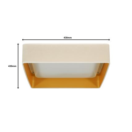 Brilagi - Dimbare LED plafondlamp VELVET SQUARE LED/24W/230V 3000/4000/6500K + afstandsbediening crème