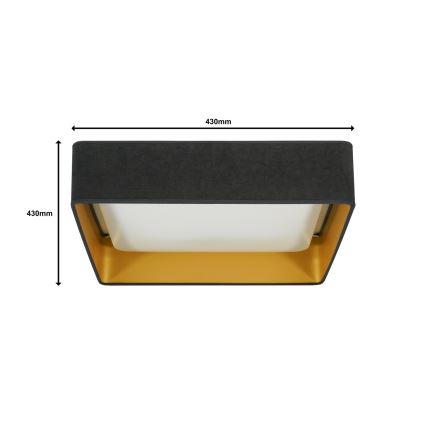 Brilagi - Dimbare LED plafondlamp VELVET SQUARE LED/24W/230V 3000/4000/6500K + afstandsbediening grijs