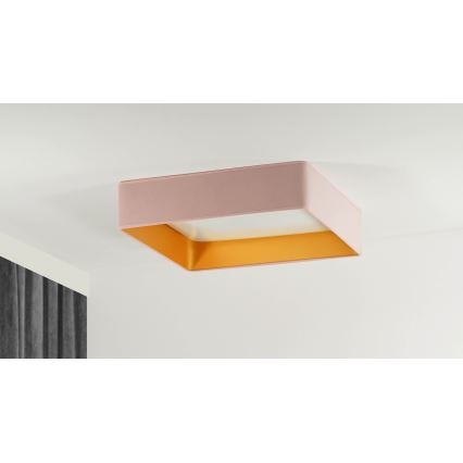 Brilagi - Dimbare LED plafondlamp VELVET SQUARE LED/24W/230V 3000/4000/6500K + afstandsbediening roze