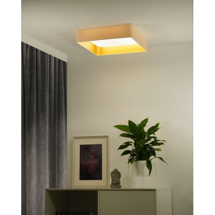 Brilagi - Dimbare LED plafondlamp VELVET SQUARE SMART LED/36W/230V 2700-6500K Wi-Fi Tuya + afstandsbediening crème