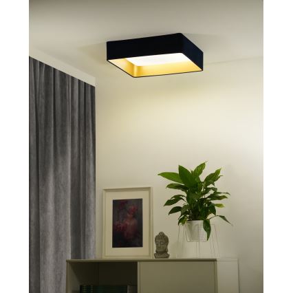 Brilagi - Dimbare LED plafondlamp VELVET SQUARE SMART LED/36W/230V 2700-6500K Wi-Fi Tuya + afstandsbediening donkerblauw