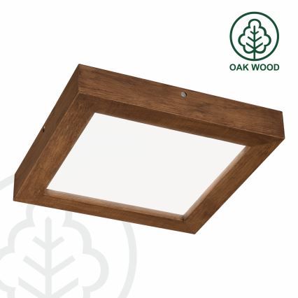 Brilagi - LED Dimbare badkamer plafondverlichting WOODY FRAME LED/24W/230V eiken kers 30x30 cm 3000-6000K IP44 + afstandsbediening