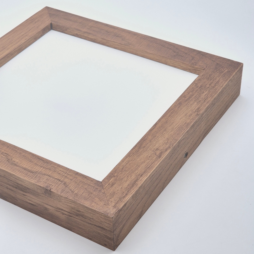 Brilagi - LED Dimbare badkamer plafondverlichting WOODY FRAME LED/24W/230V eiken kers 30x30 cm 3000-6000K IP44 + afstandsbediening