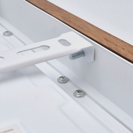 Brilagi - LED Dimbare badkamer plafondverlichting WOODY FRAME LED/24W/230V eiken kers 30x30 cm 3000-6000K IP44 + afstandsbediening