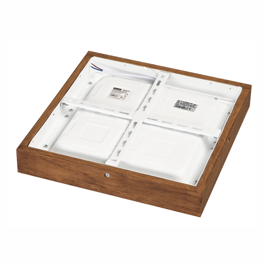 Brilagi - LED Dimbare badkamer plafondverlichting WOODY FRAME LED/24W/230V eiken kers 30x30 cm 3000-6000K IP44 + afstandsbediening