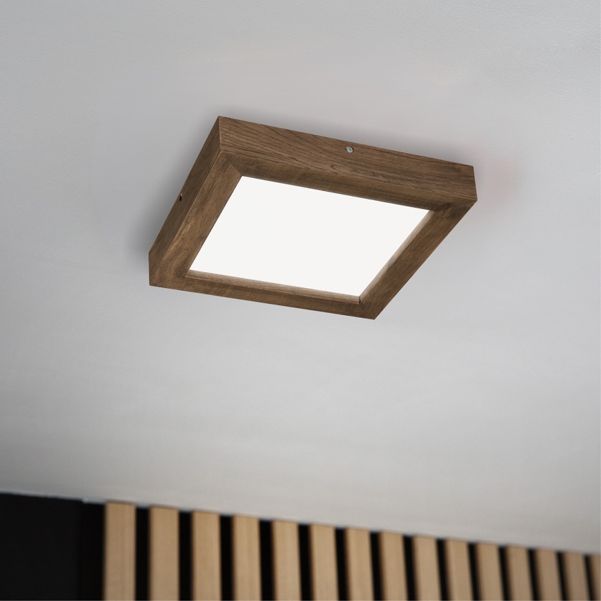 Brilagi - LED Dimbare badkamer plafondverlichting WOODY FRAME LED/24W/230V eiken 30x30 cm 3000-6000K IP44 + afstandsbediening