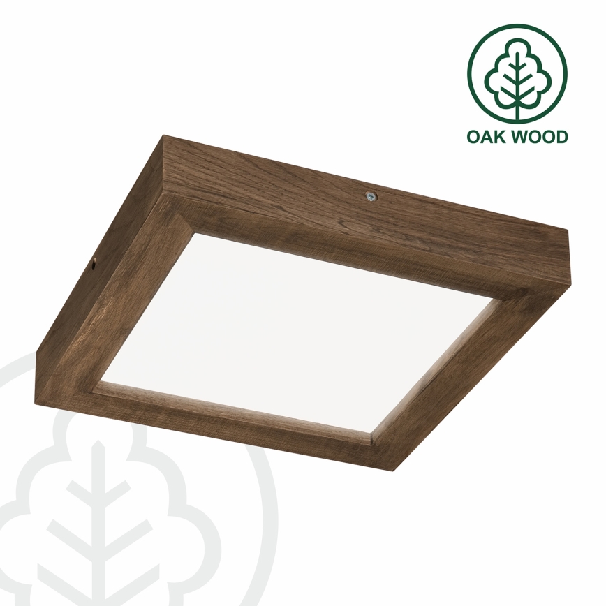 Brilagi - LED Dimbare badkamer plafondverlichting WOODY FRAME LED/24W/230V eiken 30x30 cm 3000-6000K IP44 + afstandsbediening