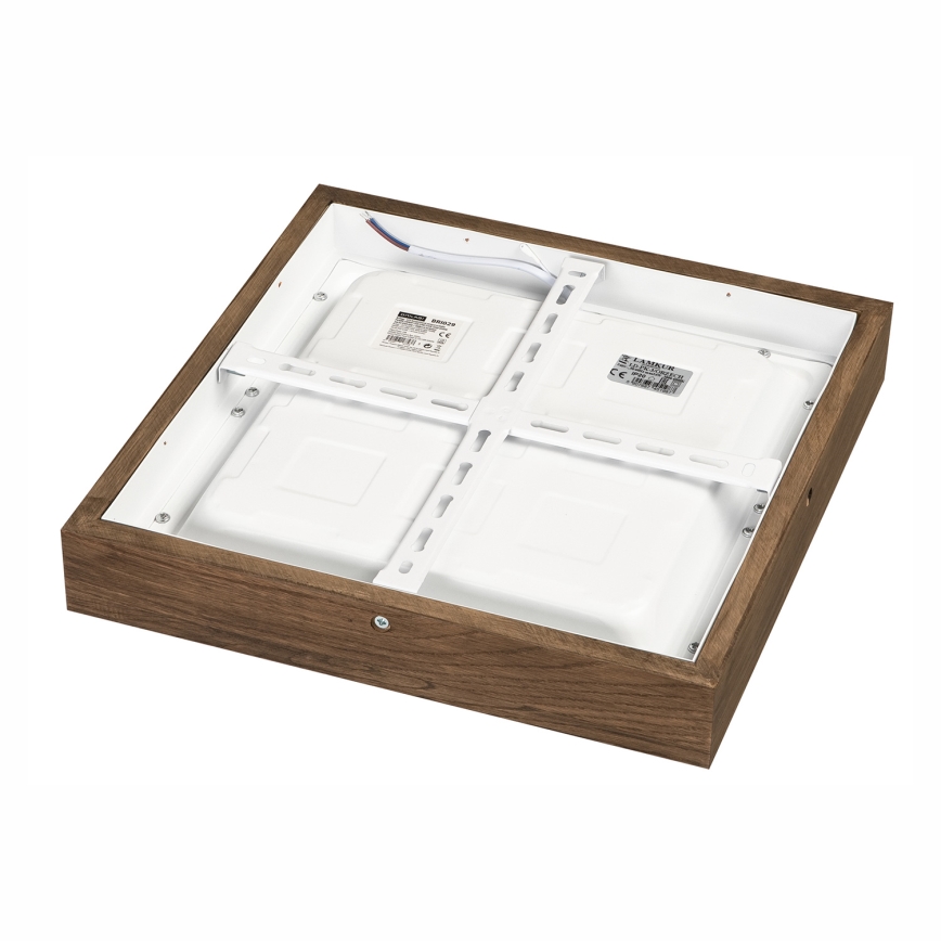 Brilagi - LED Dimbare badkamer plafondverlichting WOODY FRAME LED/24W/230V eiken 30x30 cm 3000-6000K IP44 + afstandsbediening