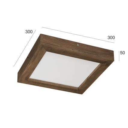 Brilagi - LED Dimbare badkamer plafondverlichting WOODY FRAME LED/24W/230V eiken 30x30 cm 3000-6000K IP44 + afstandsbediening