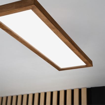 Brilagi - LED Dimbare badkamer plafondverlichting WOODY FRAME LED/50W/230V eiken kers 120x30 cm 3000-6000K IP44 + afstandsbediening