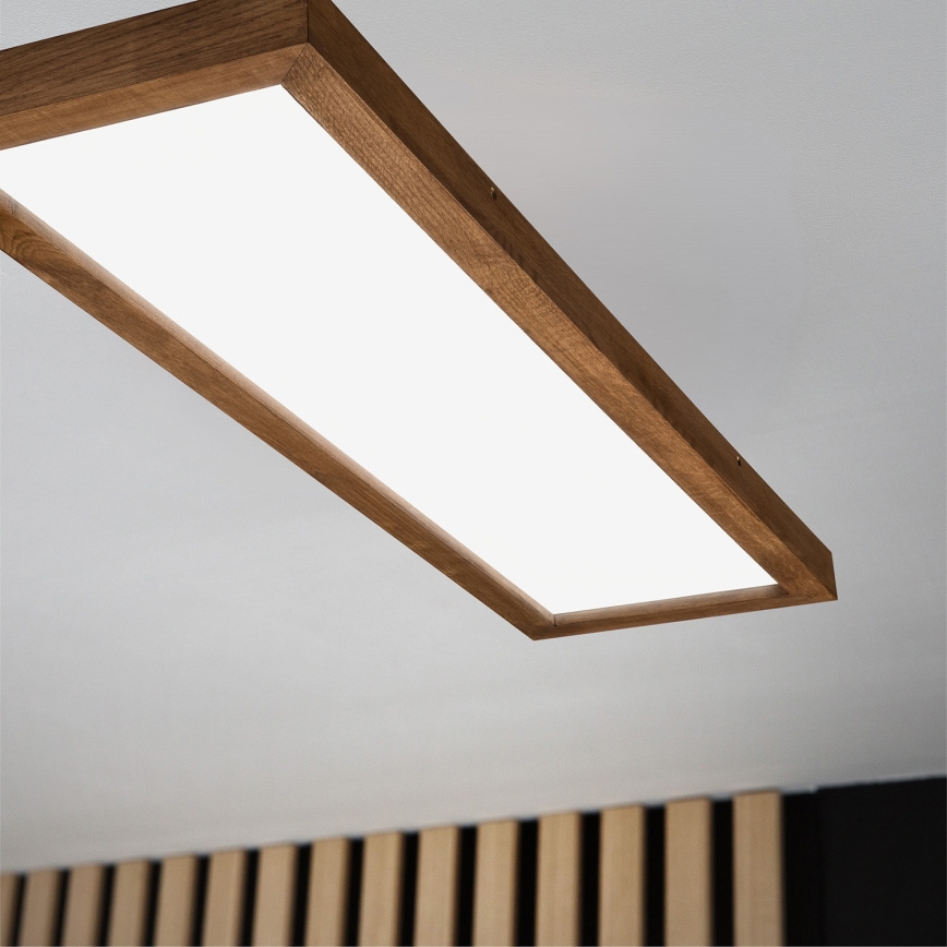 Brilagi - LED Dimbare badkamer plafondverlichting WOODY FRAME LED/50W/230V eiken kers 120x30 cm 3000-6000K IP44 + afstandsbediening