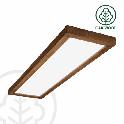 Brilagi - LED Dimbare badkamer plafondverlichting WOODY FRAME LED/50W/230V eiken kers 120x30 cm 3000-6000K IP44 + afstandsbediening