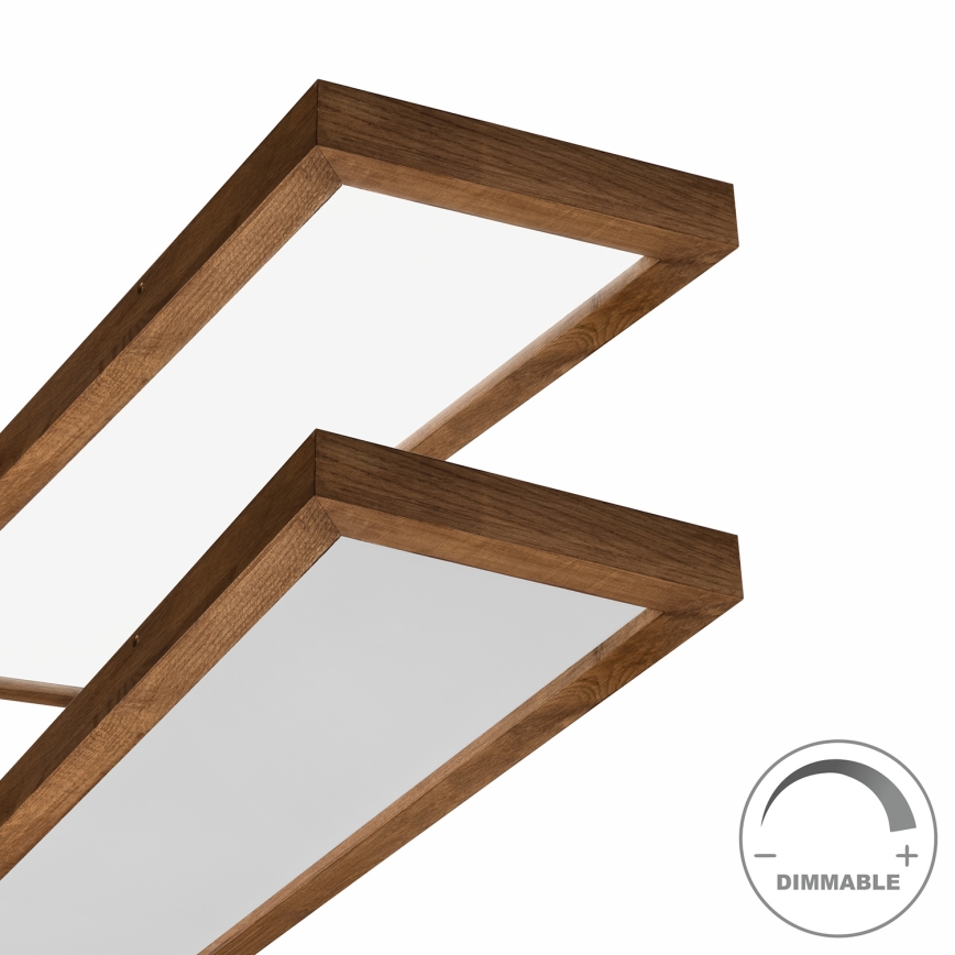 Brilagi - LED Dimbare badkamer plafondverlichting WOODY FRAME LED/50W/230V eiken kers 120x30 cm 3000-6000K IP44 + afstandsbediening