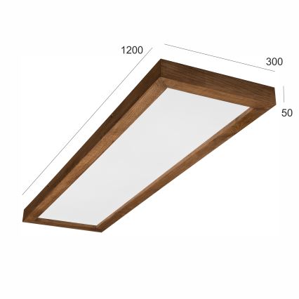 Brilagi - LED Dimbare badkamer plafondverlichting WOODY FRAME LED/50W/230V eiken kers 120x30 cm 3000-6000K IP44 + afstandsbediening