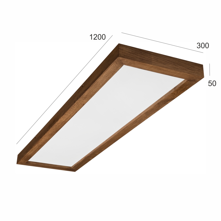 Brilagi - LED Dimbare badkamer plafondverlichting WOODY FRAME LED/50W/230V eiken kers 120x30 cm 3000-6000K IP44 + afstandsbediening