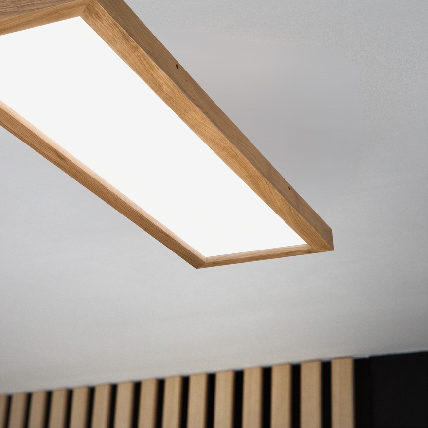Brilagi - LED Dimbare badkamer plafondverlichting WOODY FRAME LED/50W/230V eiken 120x30 cm 3000-6000K IP44 + afstandsbediening