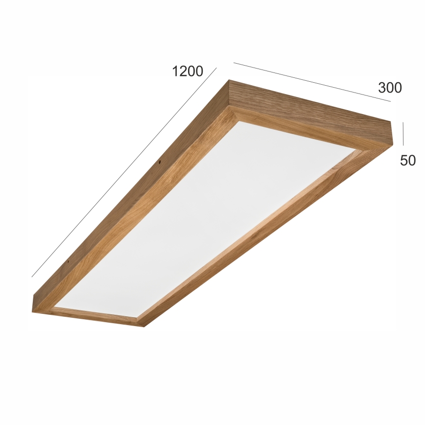 Brilagi - LED Dimbare badkamer plafondverlichting WOODY FRAME LED/50W/230V eiken 120x30 cm 3000-6000K IP44 + afstandsbediening