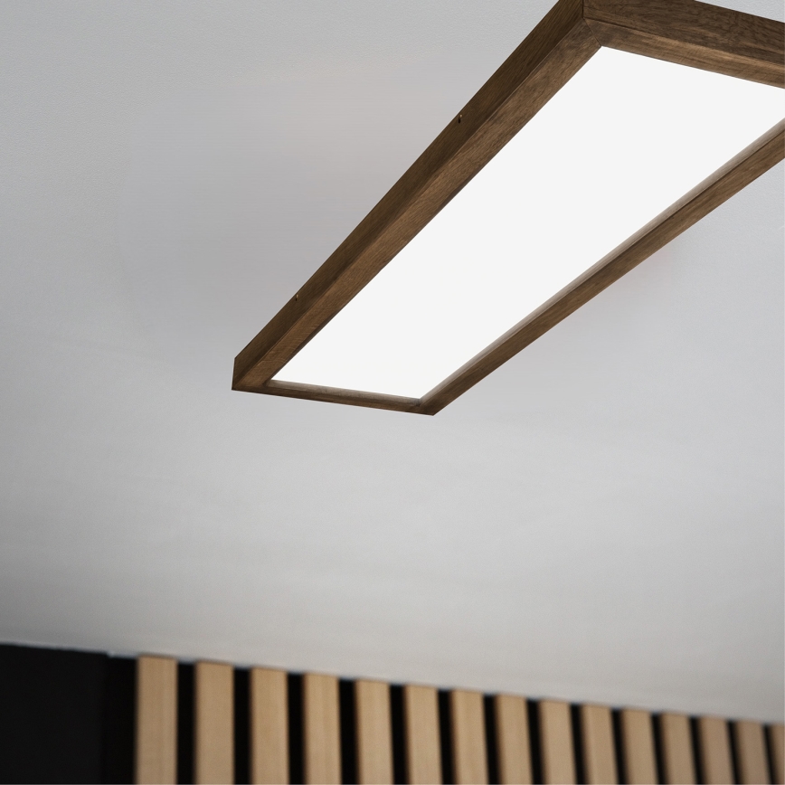 Brilagi - LED Dimbare badkamer plafondverlichting WOODY FRAME LED/50W/230V eiken 120x30 cm 3000-6000K IP44 + afstandsbediening