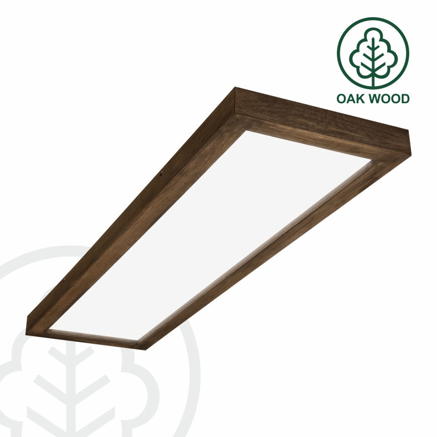 Brilagi - LED Dimbare badkamer plafondverlichting WOODY FRAME LED/50W/230V eiken 120x30 cm 3000-6000K IP44 + afstandsbediening