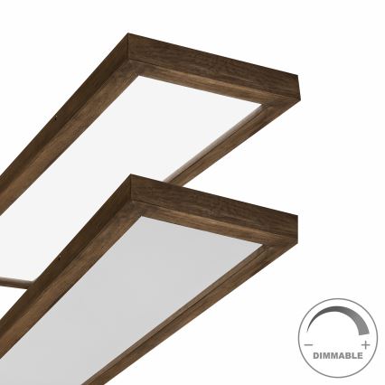 Brilagi - LED Dimbare badkamer plafondverlichting WOODY FRAME LED/50W/230V eiken 120x30 cm 3000-6000K IP44 + afstandsbediening
