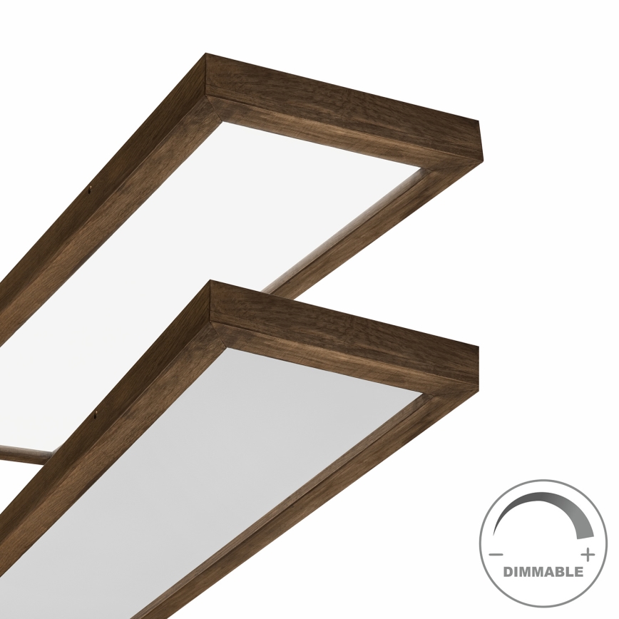 Brilagi - LED Dimbare badkamer plafondverlichting WOODY FRAME LED/50W/230V eiken 120x30 cm 3000-6000K IP44 + afstandsbediening