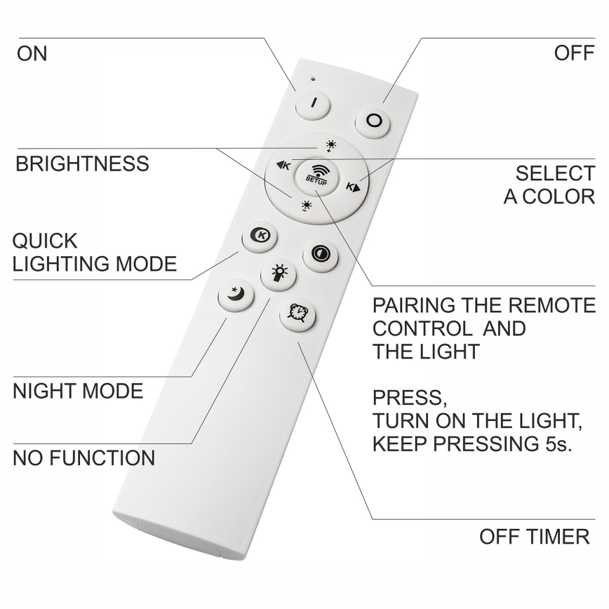 Brilagi - LED Dimbare badkamer plafondverlichting WOODY FRAME LED/50W/230V eiken 120x30 cm 3000-6000K IP44 + afstandsbediening