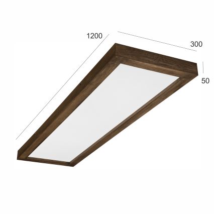 Brilagi - LED Dimbare badkamer plafondverlichting WOODY FRAME LED/50W/230V eiken 120x30 cm 3000-6000K IP44 + afstandsbediening