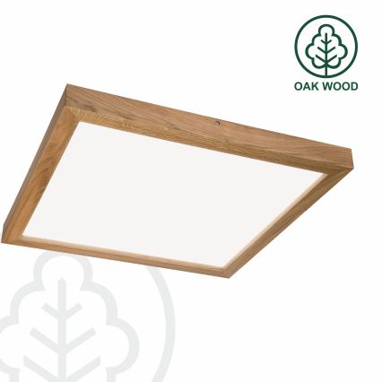 Brilagi - LED Dimbare badkamer plafondverlichting WOODY FRAME LED/50W/230V eiken 60x60 cm 3000-6000K IP44 + afstandsbediening
