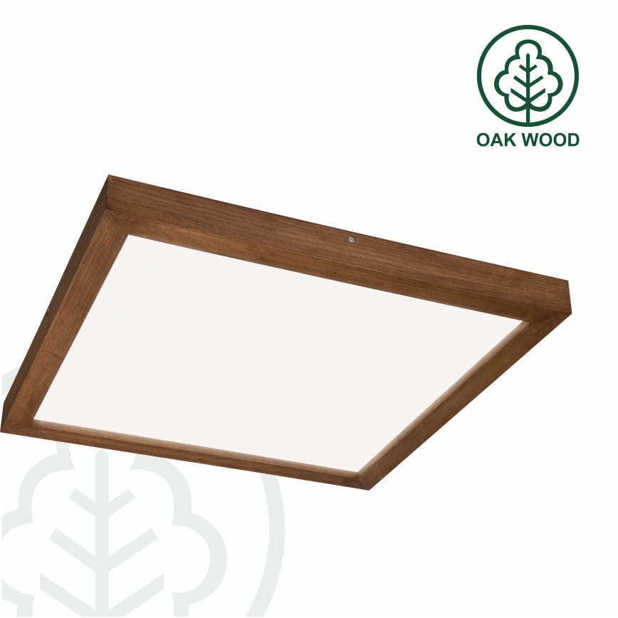 Brilagi - LED Dimbare badkamer plafondverlichting WOODY FRAME LED/50W/230V eiken kers 60x60 cm 3000-6000K IP44 + afstandsbediening