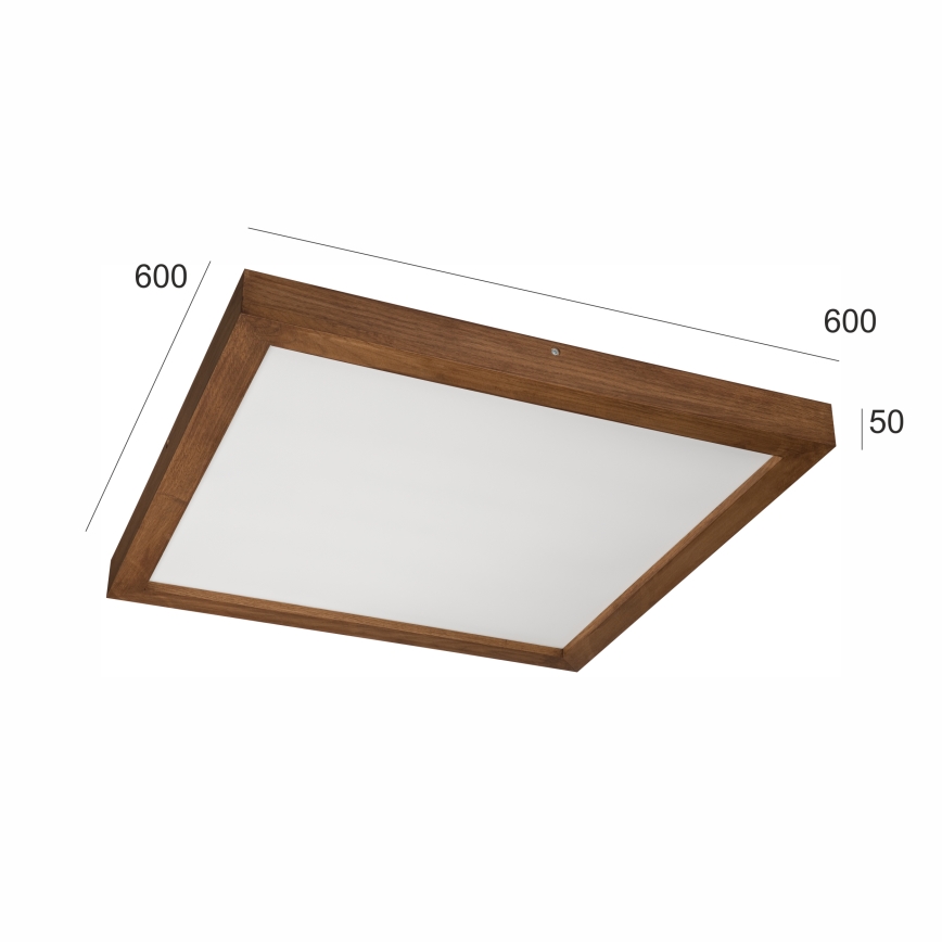 Brilagi - LED Dimbare badkamer plafondverlichting WOODY FRAME LED/50W/230V eiken kers 60x60 cm 3000-6000K IP44 + afstandsbediening