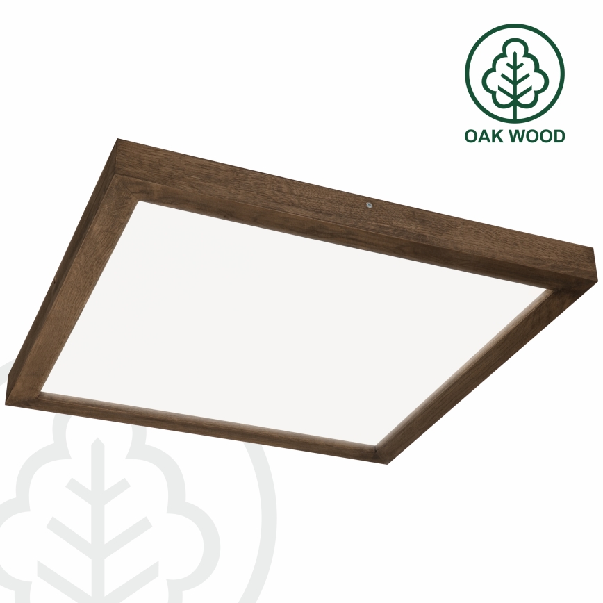 Brilagi - LED Dimbare badkamer plafondverlichting WOODY FRAME LED/50W/230V eiken 60x60 cm 3000-6000K IP44 + afstandsbediening