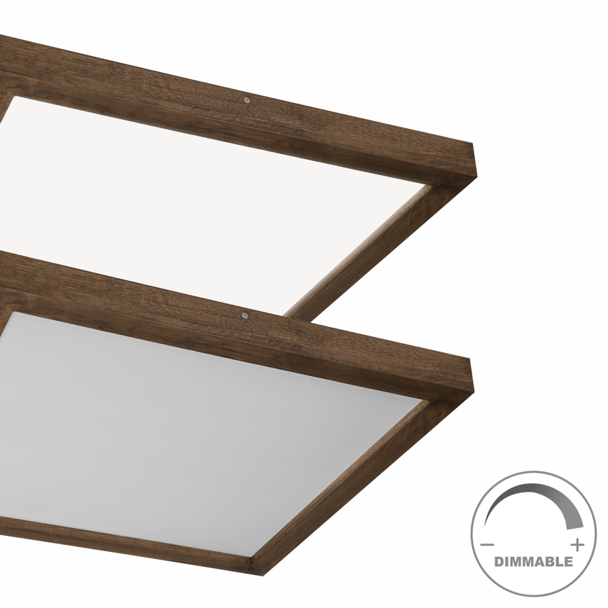 Brilagi - LED Dimbare badkamer plafondverlichting WOODY FRAME LED/50W/230V eiken 60x60 cm 3000-6000K IP44 + afstandsbediening