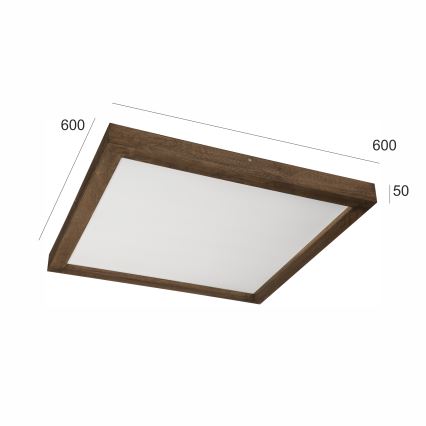 Brilagi - LED Dimbare badkamer plafondverlichting WOODY FRAME LED/50W/230V eiken 60x60 cm 3000-6000K IP44 + afstandsbediening