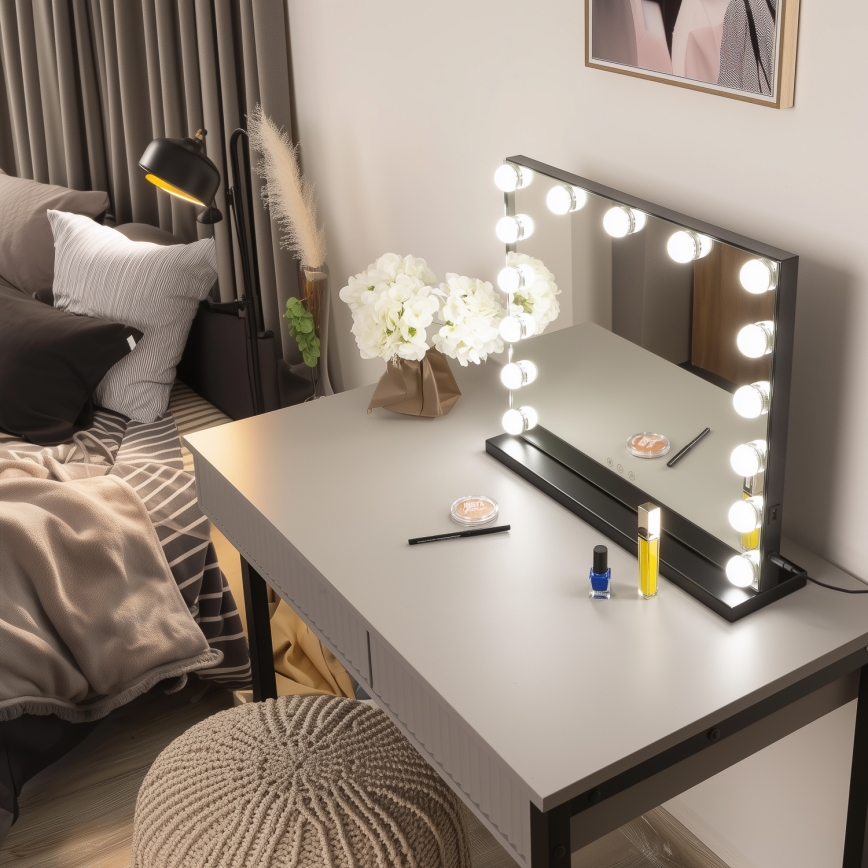 Brilagi - LED dimbare make-up spiegel HOLLYWOOD LED/15W/230V 3000/4000/6500K