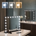 BRILAGI - LED Dimbaar make-upspiegel HOLLYWOOD LED/15W/230V CCT + 2x USB 60x50 cm zwart