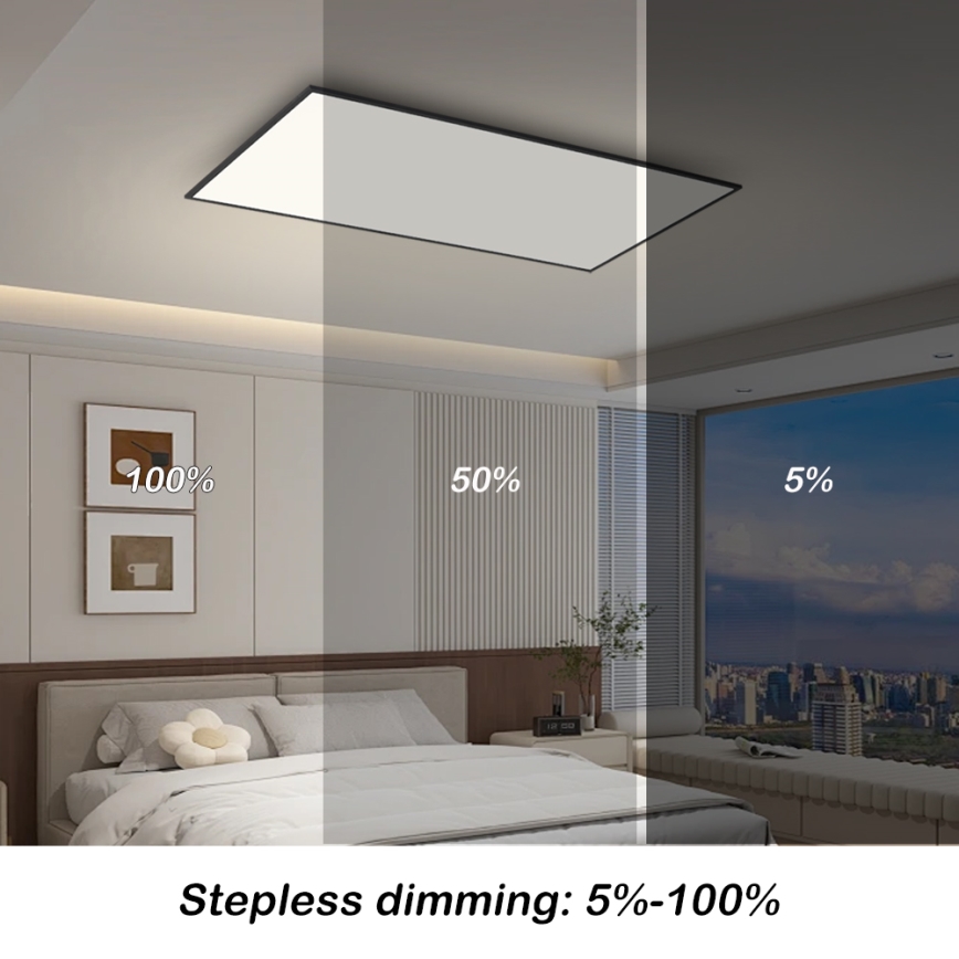 Brilagi - LED-dimbare plafondlamp SLIMFRAME LED/80W/230V 120x60 cm 3000–6000K zwart + afstandsbediening