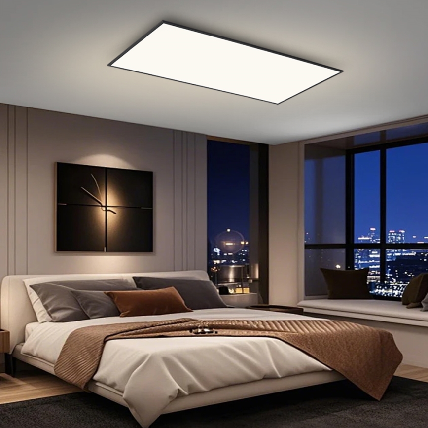 Brilagi - LED-dimbare plafondlamp SLIMFRAME LED/80W/230V 120x60 cm 3000–6000K zwart + afstandsbediening