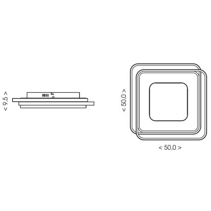 Brilagi - Dimbare LED plafondlamp IRIS LED/102W/230V 3000-6000K 50x50 cm zwart + afstandsbediening
