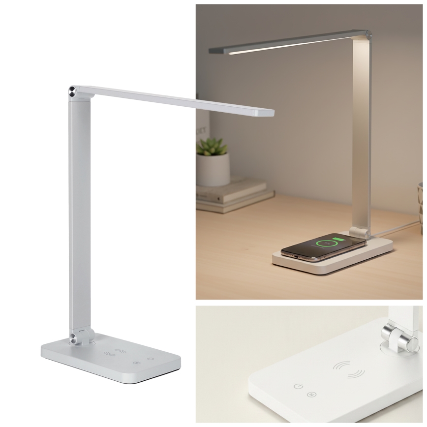 Brilagi - Dimbare aanraaktafellamp met draadloze QI-oplader MODO CHARGE LED/7W/5V 3000/4000/6000K wit