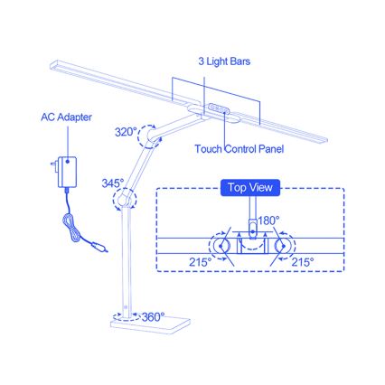 Brilagi - LED-dimbare tafellamp VARIO met aanraakbediening LED/24W/230V 3000-6500K CRI 92 wit